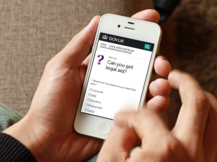 User testing the legal aid checker on a mobile