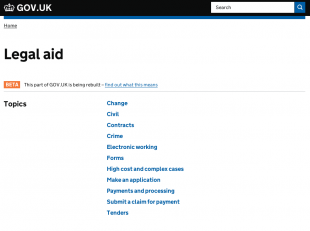 Legal aid guidance on GOV.UK