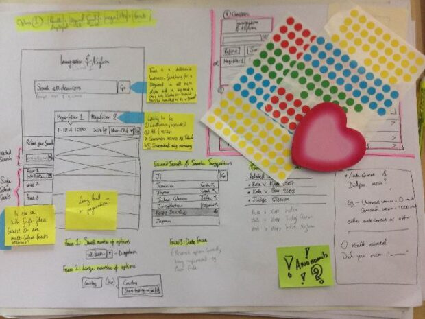 Early sketches for a prototype for the tribunals database