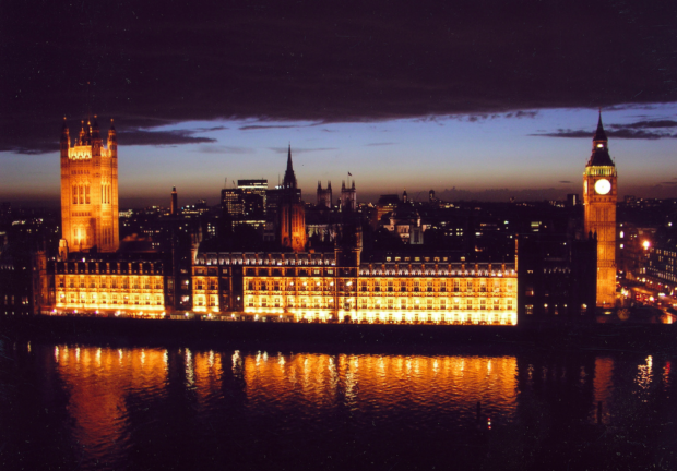 The Houses of Parliament at night