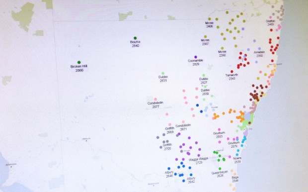 Geographic data on jury districts in New South Wales