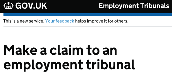 Employment tribunal screenshot