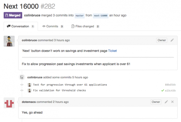 Screenshot of GitHub