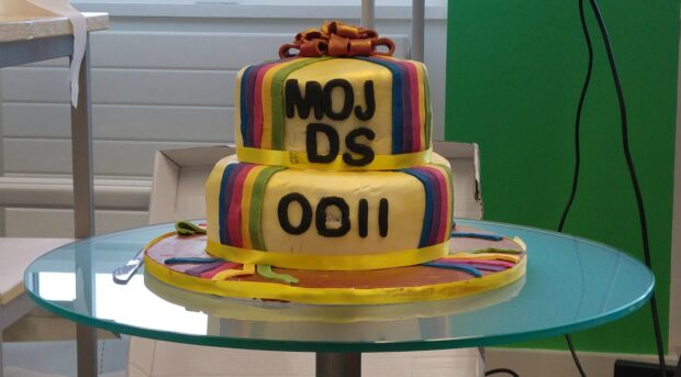 MOJ Digital birthday cake