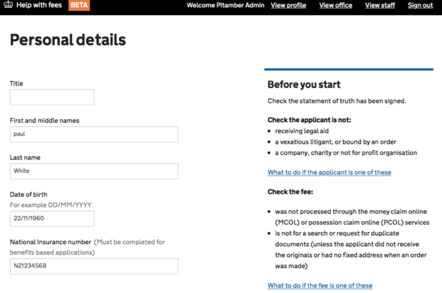 Screenshot showing checks that must be carried out for each application 